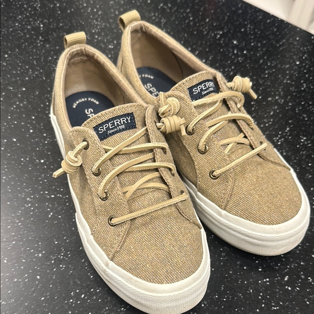 Sperry Tan Canvas Sneakers